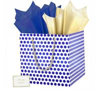 HONTIUS Sac cadeau carré extra large de 30 cm avec base renforcée en papier de soie pour anniversaire, mariage, fête prénatale, demoiselle d'honneur, Noël, Pâques, Halloween B