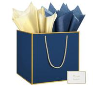 HONTIUS Sac cadeau noir extra large de 30 cm avec papier de soie et carte pour cadeaux de mariage, d'anniversaire, cadeaux de Noël