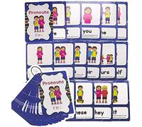 HONTOUSIP Pronoms personnels Cartes de grammaire anglaise | Cartes de mots de poche d'apprentissage | Parfait pour les outils de pré-K/enseignants/thérapeutes autistes