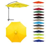 HonunGron Auvent De Remplacement pour Parasol 2,0/2,3/2,5/2,7m/3,0m, 6 Baleines/8 Baleines Toile De Parasol Déporté Remplacement Pour Cour,Jardin,Plage, Protection UV 50+ (3.0m-6 ribs,Jaune)