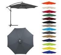 HonunGron Auvent De Remplacement pour Parasol 2,0/2,3/2,5/2,7m/3,0m, 6 Baleines/8 Baleines Toile De Parasol Déporté Remplacement Pour Cour,Jardin,Plage, Protection UV 50+ (3.0m-6 ribs,Gris)