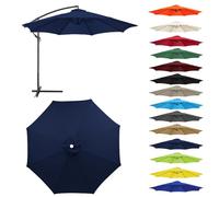 HonunGron Auvent De Remplacement pour Parasol 2,0/2,3/2,5/2,7m/3,0m, 6 Baleines/8 Baleines Toile De Parasol Déporté Remplacement Pour Cour,Jardin,Plage, Protection UV 50+ (2.7m-8 ribs,Bleu Marine)