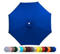 HonunGron Auvent De Remplacement Pour Parasol 2m/2.3m/2.5m/2.7m/3m,Dessus De Parapluie De Remplacement pour 6 Ribs/8 Ribs, UV 50+ Toile de Rechange pour Parasol De Jardin (6 Ribs-2.7m,Bleu Royal)
