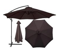 HonunGron Auvent De Remplacement pour Parasol 2m/2,7m/3m, 6 Baleines/8 Baleines Toile De Parasol Déporté Remplacement pour Cour,Jardin,Plage,Polyester Anti UV 50+ (2M 6-Ribs,Brun)