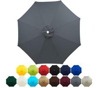 HonunGron Toile De Rechange pour Parasol 2m 2.7m 3m, 6 Baleines/8 Baleines Toile De Parasol Déporté, Housse De Rechange pour Parasol De Jardin Exterieur Protection UV 50+ (8 ribs-3m,Gris)