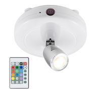 HONWELL Projecteur à LED sans fil, lumière de rondelle à piles avec télécommande, lampe d'accentuation murale réglable tête de lampe pour Plafonniers Murs éclairage de Placard Couloir