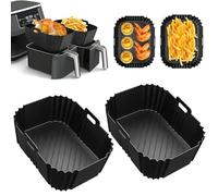 HONYAO Accessoire Air Fryer pour Ninja Foodi Dual Zone, 2 Pièces Silicone Moule Air Fryer compatibles avec Ninja AF300EU, AF400EU, DZ400EU et Autres Dual Zone Friteuse à Air 7,6-10 L
