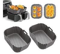 HONYAO Accessoire Air Fryer pour Ninja Foodi Dual Zone, 2 Pièces Silicone Moule Air Fryer compatibles avec Ninja AF300EU, AF400EU, DZ400EU et Autres Dual Zone Friteuse à Air 7,6-10 L