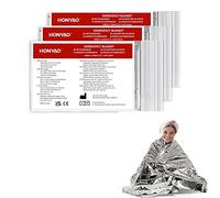HONYAO Couverture de Survie 3 Pièces, 210×160 cm, Réutilisable Extra Large, CouvertureThermique Argenté, Couverture d'urgence pour l'extérieur, Randonnée, Survie, Marathons, Premiers Secours