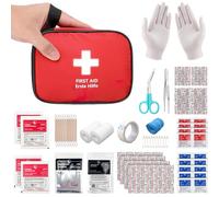 HONYAO Mini Trousse Premier Secours 90 Pièces, Petite Trousse à Pharmacie, Kit Premier Secours pour Voiture Maison Lieu de Travail Voyage Camping Randonnée et Sports en Plein Air