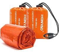 HONYAO Sac de Couchage de Survie, Sac de Couchage d'urgence, Bivvy de Survie Léger Camping en Plein air Randonnée (Orange)