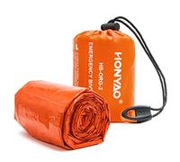 HONYAO Sac de Couchage de Survie, Sac de Couchage d'urgence, Bivvy de Survie Léger Camping en Plein air Randonnée-1pcs Orange