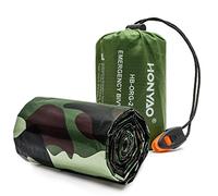 HONYAO Sac de Couchage de Survie, Sac de Couchage d'urgence, Bivvy de Survie Léger Camping en Plein air Randonnée-1pcs Camouflage