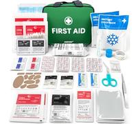 HONYAO Trousse de Secours 180 Pièces, Kit Premier Secours Complète, Trousse à Pharmacie pour Maison Voiture Sport Voyage Camping Enfant Lieu de Travail, Vert