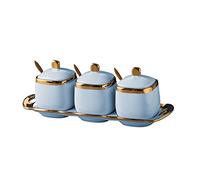 hOnYbmq Sucrier en céramique, 3 Set Of Sugar Container Spice Jar,Colorful Ceramic Coffee Sugar Canisters