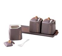 hOnYbmq Sucrier en céramique, 3 Set of Sugar Container Spice Jar, Colorful Ceramic Coffee Sugar Canisters