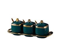 hOnYbmq Sucrier en céramique, 3 Set Of Sugar Container Spice Jar,Colorful Ceramic Coffee Sugar Canisters