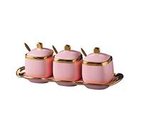 hOnYbmq Sucrier en céramique, 3 Set Of Sugar Container Spice Jar,Colorful Ceramic Coffee Sugar Canisters