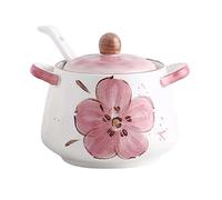 hOnYbmq Sucrier en céramique, 400ml(14oz) Ceramic Sugar Storage Jar, Printed Porcelain Sugar Pot, for Coffee Bar