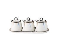 hOnYbmq Sucrier en céramique, Ceramic Coffee Sugar Canisters, Sugar Container Spice Jar, Salt Pot Seasoning Canister