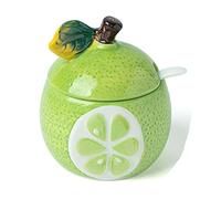 hOnYbmq Sucrier en céramique, Colorful Ceramic Coffee Sugar Canisters, Sugar Container Spice Jar, Salt Pot Seasoning Canister