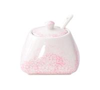 hOnYbmq Sucrier en céramique, Porcelain Sugar Pot with Spoon, Small Salt Pot, Storage Jar for Coffee Bar, Restaurant,