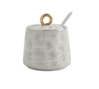 hOnYbmq Sucrier en céramique, Sugar Bowl with Lid, Sugar Salt Pot Seasoning Canister,Sugar Container Spice Jar