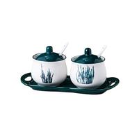hOnYbmq Sucrier en céramique, Sugar Storage Jar, Sugar Container Spice Jar, Sugar Salt Pot Seasoning Canister