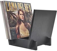 Honygebia Porte-Disques en Bois Massif - Support en Chêne Noir pour Vinyles, Présentoir en Forme de V pour l’Exposition et Le Rangement, Idéal pour Stocker Une Collection de 40 LPs Premium