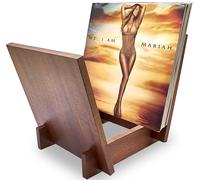 Honygebia Support de Disques en Bois Massif - Porte-Vinyles en Bois de Sapele, Présentoir en Forme de V pour l’Exposition et Le Rangement, Idéal pour Stocker Une Collection de 40 LPs Premium