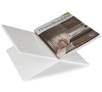 Honygebia Support de livre en acrylique blanc - Cadre en croix - Support ouvert pour l'affichage et la lecture - Convient pour l'art, la bible, le livre de cuisine, le chevalet, les magazines, les