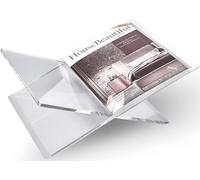Honygebia Support Livre en Acrylique Transparent - Porte Livre en Acrylique Cadre en Croix, Support de Livre Ouvert pour Affichage et la Lecture, Convient pour Art, Bible, Cuisine, Magazine, Recette