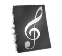 HONYUET Lot de 2 porte-partitions A4 - Noir - 32 x 26 cm - En polypropylène imperméable - Cahier de partitions avec 60 pages - Pour musiciens, chanteurs choraux et instituts éducatifs