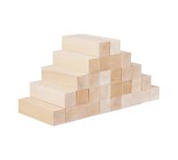 HONYUET Lot de 30 blocs de sculpture en tilleul de 10 x 2,5 x 2,5 cm, 4 blocs de bois de 2,5 x 2,5 cm pour loisirs créatifs