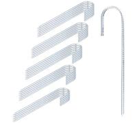 HONYUET Lot de 30 piquets de tente en acier pour camping, jardin, 30 cm x 8 mm, argenté