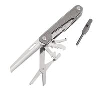 HONZIN Outil multifonction de camping 9 en 1, outil multifonction de poche en acier inoxydable avec ciseaux, décapsuleur, coupe-corde, sifflet pour survie en plein air, randonnée, chasse