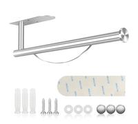 HONZUEN Auto-adhésif Porte-Rouleau de Cuisine,Opération à Une Main,Porte-Papier de Cuisine Mural en Acier Inoxydable, Supports pour Papier Essuie Tout sans Percage pour Armoire ou Salle de Bain