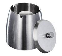 HONZUEN Cendrier Exterieur Interieur Ashtray Outdoor Incassable Metal, Beau Cendriers en Acier Inox Coupe-vent avec Couvercle Anti Odeur pour Jardin Balcon Maison Restaurant, Grand