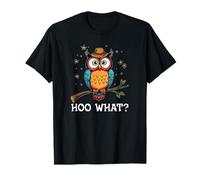 Hoo What Colorful Hibou Fedora Big Eyes Night Sky Fun T-Shirt