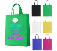 HooAMI Ensemble de sacs fourre-tout personnalisés de 5/10/50/100, texte de logo personnalisé, sacs à provisions réutilisables, article promotionnel d'activités commerciales, vert gazon