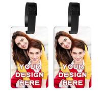 HooAMI Étiquettes à bagages personnalisées - Personnaliser votre propre texte, image photo, logo, carte d'identité pour valises, sac de , sacs d'ordinateur portable, sacs à dos, bagages