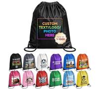 HooAMI Sacs à dos personnalisés avec cordon de serrage en vrac avec votre logo, sac à dos personnalisé avec cordon de serrage