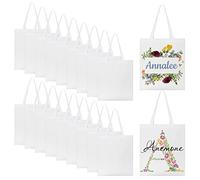HooAMI Sacs de Sublimation - 20 Pièces en Polyester pour Transfert de Chaleur - Sacs Fourre-tout Réutilisables pour DIY et Artisanat