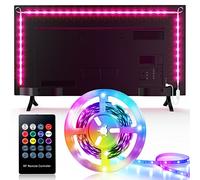 Hoobabuy Bande LED TV 2M (4 x 50 cm), rétro-éclairage LED TV USB, bande LED RGB pour TV de 40 à 60 pouces avec télécommande, 4 modes musicaux, 8 couleurs changeantes