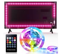 Hoobabuy Bande LED TV 4,4M, rétroéclairage USB TV, bande LED RVB pour téléviseur de 65 pouces avec télécommande, 4 modes musicaux, 8 changements de couleur, décoration DIY pour chambre
