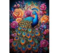 Hoobee 5D Diamond Painting Paon, Peinture Diamant Oiseau, Diamant Painting Broderie au Point de Croix Mosaïque Strass Décoration de la Maison （30x40 cm）-28