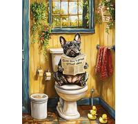 Hoobee 5D DIY Diamond Painting Chien, Peinture Diamant Animal, Diamant Painting Broderie au Point de Croix Mosaïque Strass Décoration de la Maison 30x40cm-11