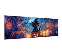 Hoobee 5D DIY Halloween Diamond Painting Grande Taille, Diamond Painting Adulte Chat Noir Citrouille,Peinture Diamant Diamant Painting Broderie au Point de Croix Strass Décoration de la Maison 30x80cm