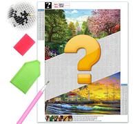 Hoobee Mystery Diamond Painting Kit Paysage,DIY 5D Diamant Painting,Broderie Diamant Kit Complet für Adults Enfant,Diamond Painting Art Cross Stitch Crystal Crafts Family Decoration Set 30x40cm