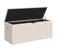 HOOBRO 110 cm Boîte à Jouets avec revêtement en Velours, Coffre avec charnière et poignées, Banc de Rangement, Banc à Chaussures, pour Chambre des Enfants, Salon, Beige EBE211CW01G1